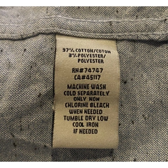 Bob Timberlake Gray Peckled Heavy Cotton Utility Shirt Mens Size 2XL (718) - Picture 5 of 5